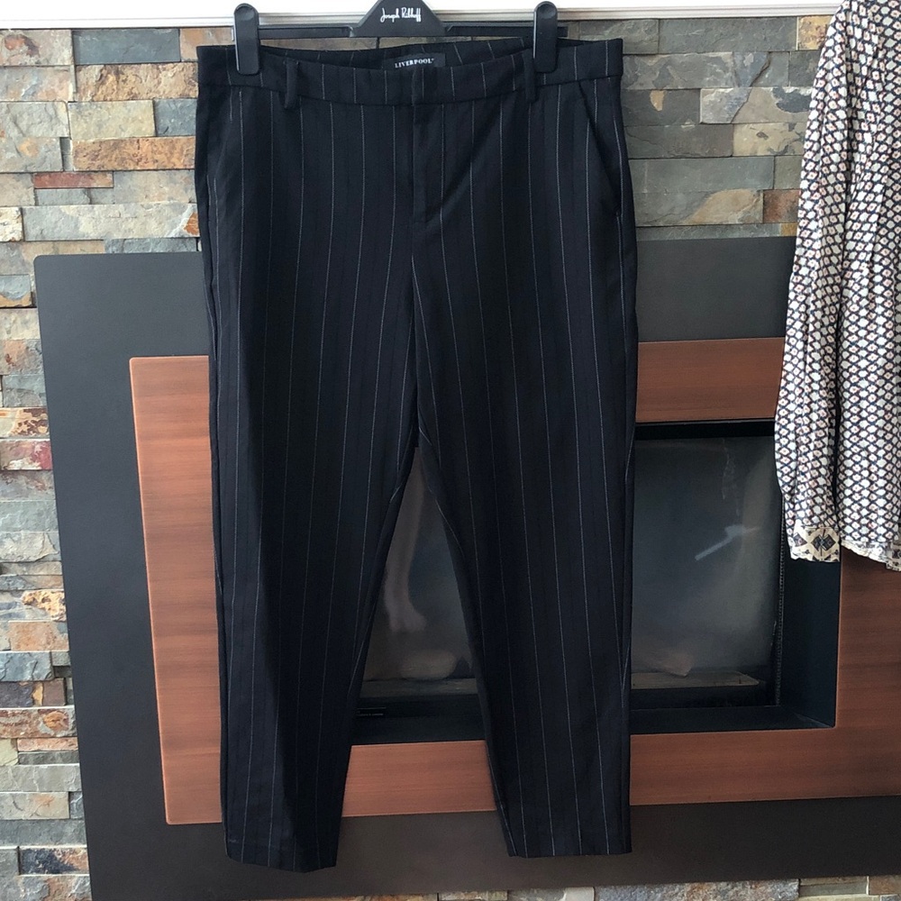 Liverpool Black Pinstripe Pants